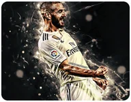 Podkładki pod mysz - PODKŁADKA POD MYSZKĘ KARIM BENZEMA + IMIĘ 23x19CM DO LAPTOPA - miniaturka - grafika 1