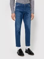 Spodnie męskie - Hugo Jeansy 634 50449225 Niebieski Tapered Fit - miniaturka - grafika 1