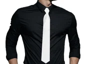 Dodatki do strojów karnawałowych - Biały krawat - 48 cm - 1 szt. - miniaturka - grafika 1