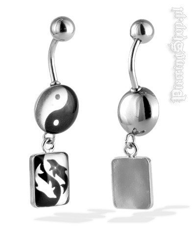 kolczyk do pępka YIN YANG [CRP16]-dł. pręta 10mm