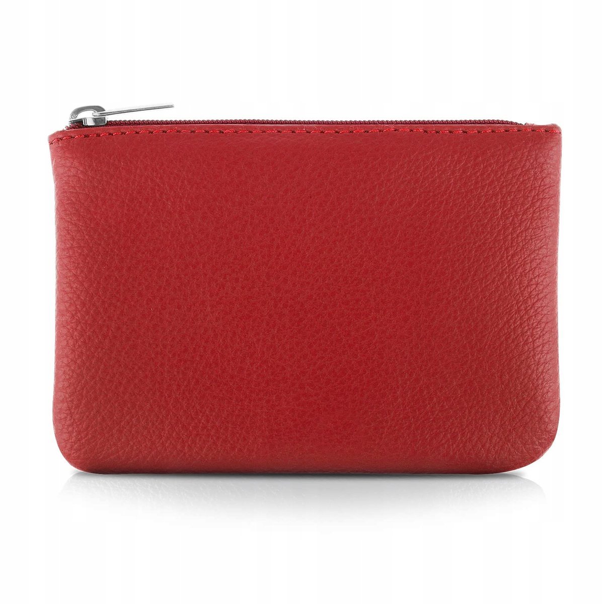 TIESOME Portfel Damski PU Brązowy Wzór Lychee Zamek Błyskawiczny Czerwony