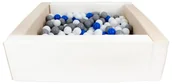 Suche baseny - Kwadratowy suchy basen z ekoskóry z 300 piłeczkami (biały, cappuccino/biały, niebieski, szary) - miniaturka - grafika 1