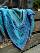 Apaszki i szaliki damskie - Blue Flowers / chusta z jedwabiem - miniaturka - grafika 1