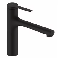 Baterie kuchenne - HANSGROHE 74823670 Zesis M33 Jednouchwytowa bateria kuchenna 160, metalowa wyciągana wylewka, 2jet, sBox Czarny Matowy - miniaturka - grafika 1