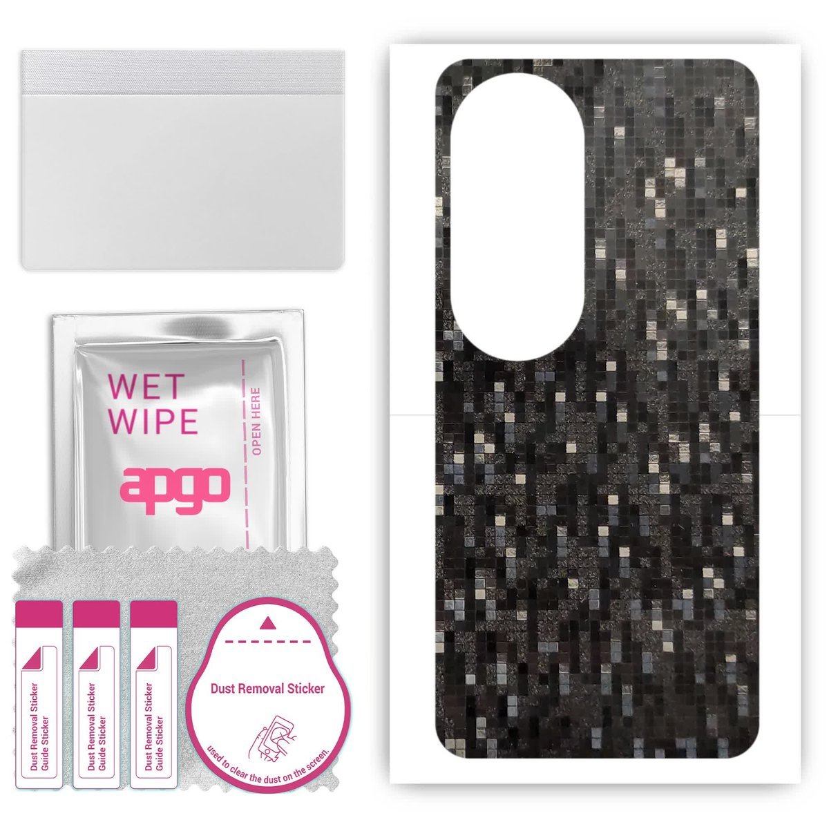 Folia naklejka skórka strukturalna na TYŁ do Vivo V40 Pro 5G - Carbon Pixel Czarny - apgo SKINS