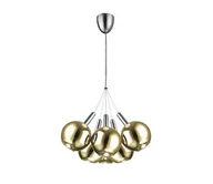 Lampy sufitowe - Klausen 142001 - LED Żyrandol na lince BALLS 6xLED/5W230V złoty/matowy chrom - miniaturka - grafika 1