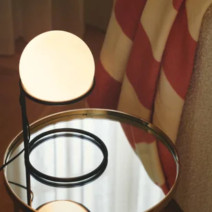 Nordlux Lampa stołowa Wilson, metal, czarny, klosz szklany - Lampy stojące - miniaturka - grafika 1