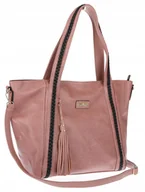 Torebki damskie - Torebka damska shopper A4 elegancka torba duża na ramię CH778 Różowa - miniaturka - grafika 1