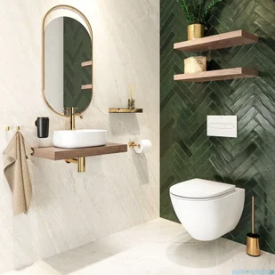 Tiger Cooper Szczotka WC wolnostojąca złota 800558 - Wieszaki łazienkowe - miniaturka - grafika 5