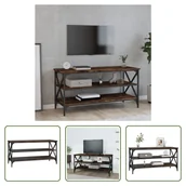 Szafki RTV - The Living Store szafka pod telewizor dąb wędzony 100x40x50 cm materiał drewnopochodny - miniaturka - grafika 1