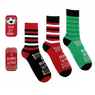 SKARPETKI Kibica MĘSKIE Kolorowe Piłkarskie 3Pak r. 43-45 - Skarpetki męskie - miniaturka - grafika 1