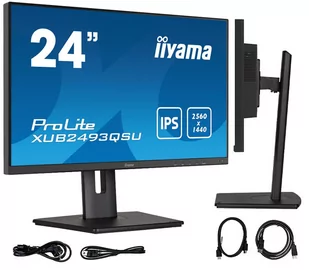 IIYAMA 23.8 cala XUB2493QSU-B5 IPS,QHD,HDMI,DP,HAS150mm,2x2W,USB3.0 - Monitory - miniaturka - grafika 1