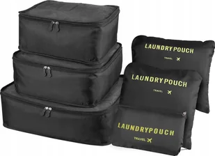 Korbi ORGANIZER PODRÓŻNY WALIZKI TORBY UBRANIA BUTY ZESTAW SASZETKI 6szt CZARNY - Torby podróżne - miniaturka - grafika 1