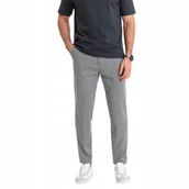 Spodnie męskie - Męskie spodnie o klasycznym kroju w kratę szare V3 OM-PACP-0187 XL - miniaturka - grafika 1