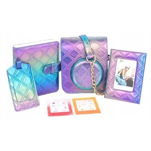 Zestaw akcesoriów LOVEINSTANT 5w1 do Fujifilm Instax Mini 12 Wielokolorowy Holograficzny - Torby fotograficzne i futerały - miniaturka - grafika 1