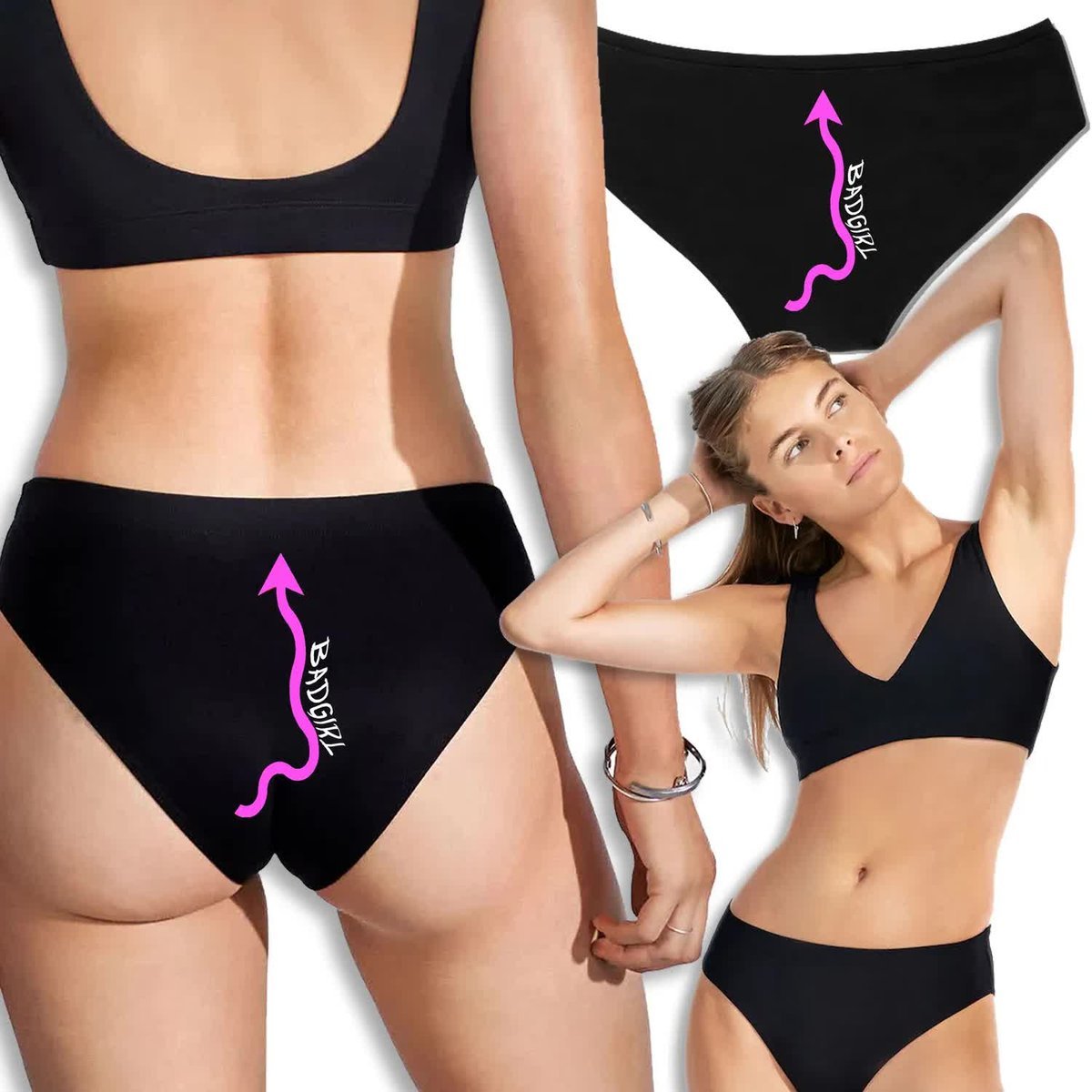 MAJTKI FIGI DAMSKIE PREZENT WALENTYNKI DZIEŃ KOBIET BAD GIRL WZORY - XL