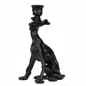 Świeczniki - ŚWIECZNIK KANDELABR PIES CZARNY MAT wys. 25cm - miniaturka - grafika 1