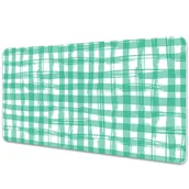 Podkładki na biurko - Mata ochronna z nadrukiem Zielona krata 90x45 cm - miniaturka - grafika 1