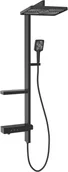 Zestawy prysznicowe - Mexen Roar zestaw prysznicowy natynkowy z deszczownicą i baterią, czarny - 78105-70 - miniaturka - grafika 1