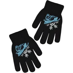 Dziecięce rękawiczki podwójne ciepłe Snow Board Noviti RZ023-B-01 Czarne - Rękawiczki dla dzieci - miniaturka - grafika 1