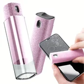 Środki i akcesoria czyszczące do komputerów - Zestaw czyszczący do telefonu przenośny czyścik do ekranów zestaw 2w1 róż - miniaturka - grafika 1