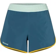 Spodenki damskie - Marmot Damskie szorty Wm's Elda 10 cm, oddychające spodenki funkcyjne, szybkoschnące spodenki treningowe z ochroną UV, elastyczne spodenki bouldering, Dusty Teal/Multi, XS - miniaturka - grafika 1