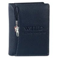 Portfele - Skórzany portfel męski Wild Things Only RFID niebieski 9x2x12cm OPJ113B - miniaturka - grafika 1