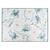 Obrusy i serwetki - Obrus serweta 32x45 Ines podkładka beżowy niebieski z nadrukiem kwiatów komplet 4 szt - miniaturka - grafika 1