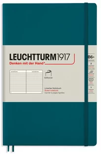 LEUCHTTURM1917 359678 Notatnik Paperback (B6+) z miękką okładką, 123 numerowane strony, w linie, Pacific Green - Pozostałe książki - miniaturka - grafika 1
