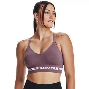 Biustonosz treningowy Under Armour UA Seamless Low Long Bra - fioletowy - UNDER ARMOUR - Bielizna sportowa damska - miniaturka - grafika 1