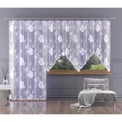 Firany - Firanka żakardowa metrażowa wys. 150 cm Caneda 624839 biała - 150 cm - miniaturka - grafika 1