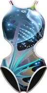 Stroje kąpielowe - Damski Strój Kąpielowy Women's Arena One Print Swimsuit Tech Ba dress blues rozmiar 42 - miniaturka - grafika 1