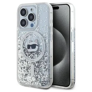 Karl Lagerfeld Liquid Glitter Choupette Head MagSafe - Etui iPhone 15 Pro (przezroczysty) - Etui i futerały do telefonów - miniaturka - grafika 1