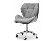 Fotele i krzesła biurowe - Mały Fotel Z Weluru Z Obrotowym Siedziskiem Velo Move Szary Velvet Chrom - miniaturka - grafika 1