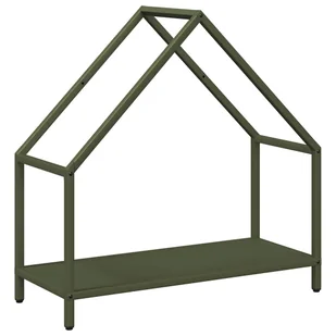 vidaXL Stojak na drewno opałowe Oliwkowo-zielony 60x25x60 cm - Wózki magazynowe - miniaturka - grafika 1