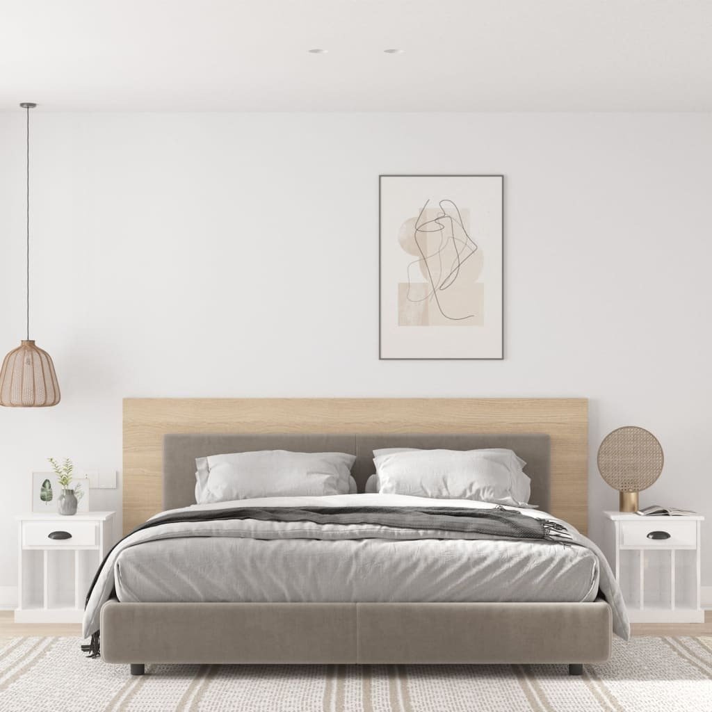 vidaXL Szafki nocne 2 szt. Biały wysoki połysk 43x36x50 cm - Stolik nocny - Szafki nocne - Szafa - Szafka nocna