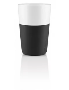 Eva Solo kubki na espresso, kawę lungo lub latte, 2 szt, pokryte silikonem, carbon czarny, Latte (360 ml) 5706631052030 - Szklanki - miniaturka - grafika 1