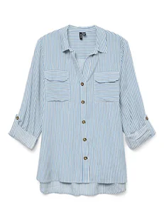 Vero Moda Koszula w kolorze błękitno-białym - Bluzki damskie - miniaturka - grafika 1