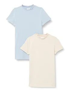 MAMALICIOUS MLSIA S/S Jersey HIGH Neck TOP 2-P A. T-shirt, Kentucky Blue/Pack: Whitecap Gray, L - Koszulki i topy damskie - miniaturka - grafika 1