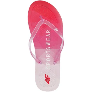 Klapki damskie 4F czerwone H4L20 KLD003 62S różowe - Klapki i japonki damskie - miniaturka - grafika 1