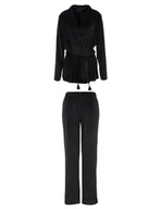 Kurtki damskie - Emporio Armani Damska kurtka szenilowa + luźne spodnie (2 sztuki), czarny, XS - miniaturka - grafika 1