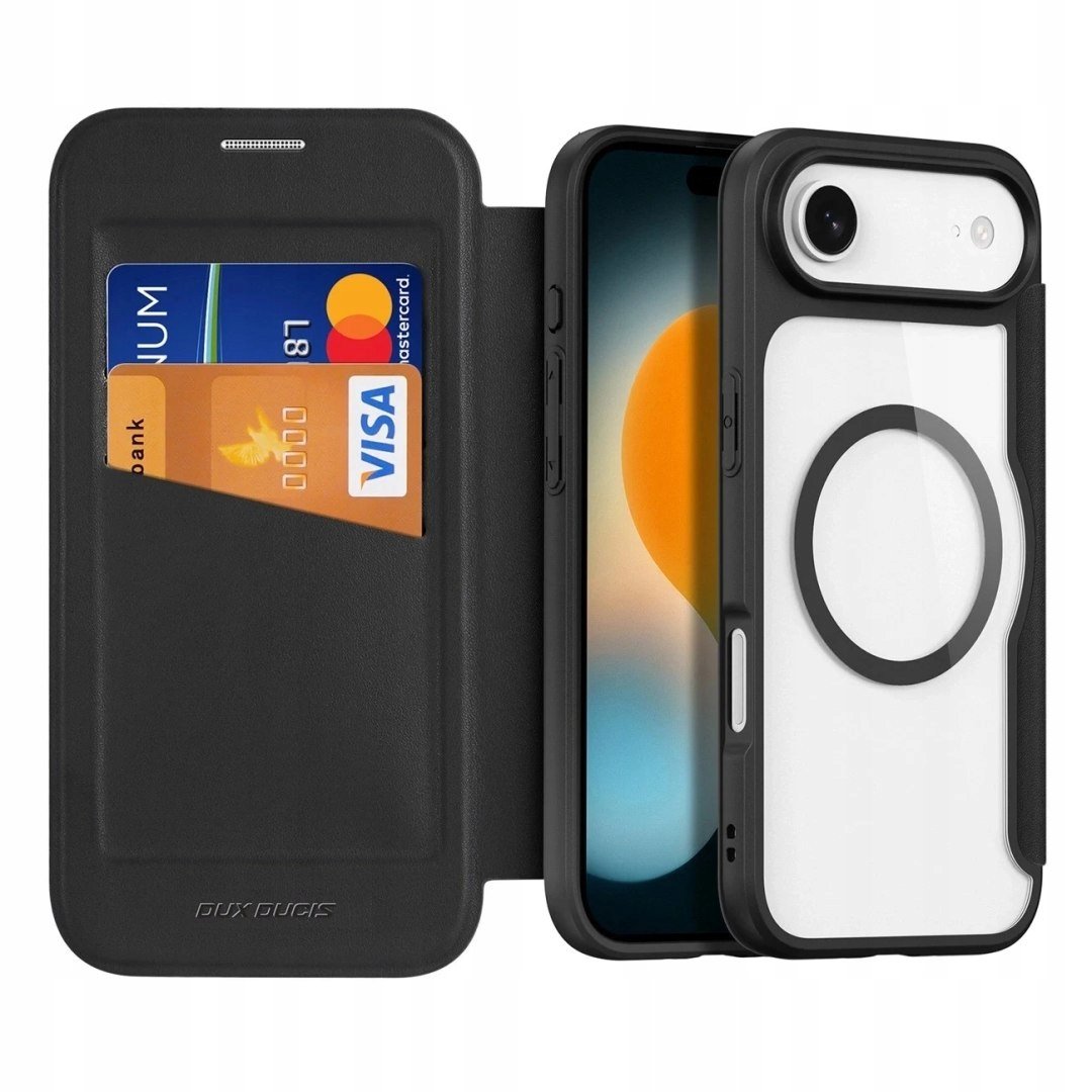 Etui do iPhone 17 Air Dux Ducis Skin X Pro Portfel MagSafe Czarne