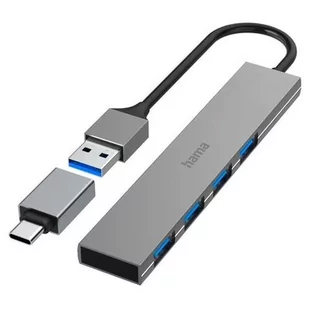 Hub HAMA Premium USB 3.2 + Adapter USB-C 4x USB-A Ultra slim 5Gbit/s - Huby USB - miniaturka - grafika 1