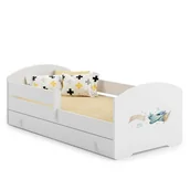 Łóżka dla dzieci i młodzieży - Łóżko dziecięce LUK z szufladą i barierką 140x70 Samolot - miniaturka - grafika 1