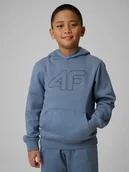 Bluzy dla chłopców - 4F Bluza dresowa regular z kapturem chłopięca - granatowa 164 (13-14 lat) - miniaturka - grafika 1