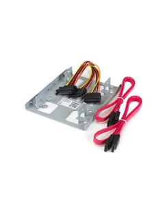 DUAL 2.5 HDD MOUNT BRACKET StarTech.com Dual 2,5'' SATA Festplatten auf 3,5'' Einbauschacht Halterung - 2-fach HDD/SSD Halterung mit SATA Strom- und Datenkabel - Obudowy i kieszenie na dyski twarde - miniaturka - grafika 1