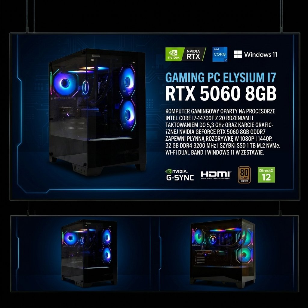 Komputer Adronix ADRONIX ElysiumI7|RTX 5060|32GB|1TB SSD|WIN11 18527388924