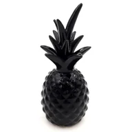 Figurki dekoracyjne - Ananas ceramiczny czarny glamour figurka 18 cm - miniaturka - grafika 1