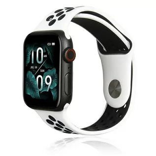 Paski - Beline pasek Apple Watch Sport Silicone 38/40/41mm biało-czarny white/black - grafika 1