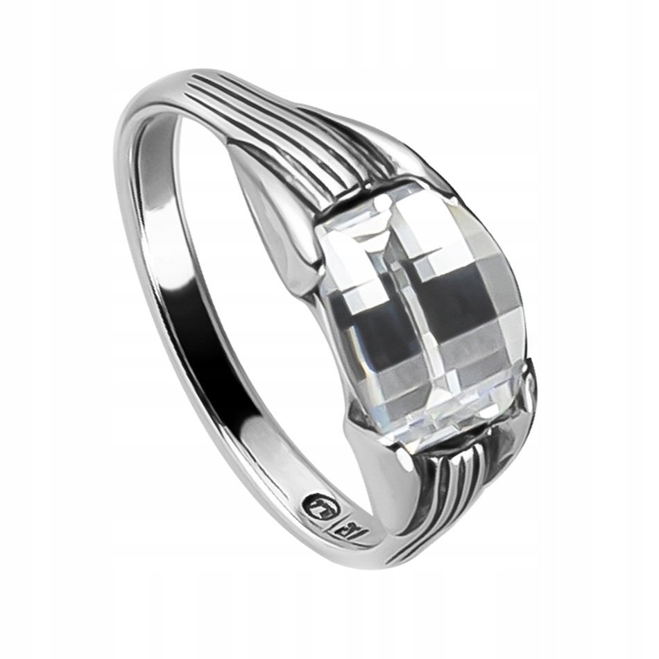 Pierścionek Srebro pr. 925 Elegancki z Fasetowaną Cyrkonią dla Niej r. 14